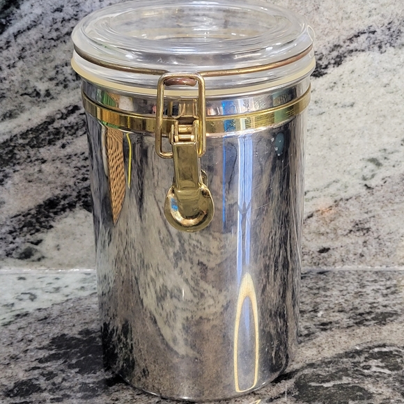 Vintage Other - Silver and Gold Mixed Metal Canister Vintage